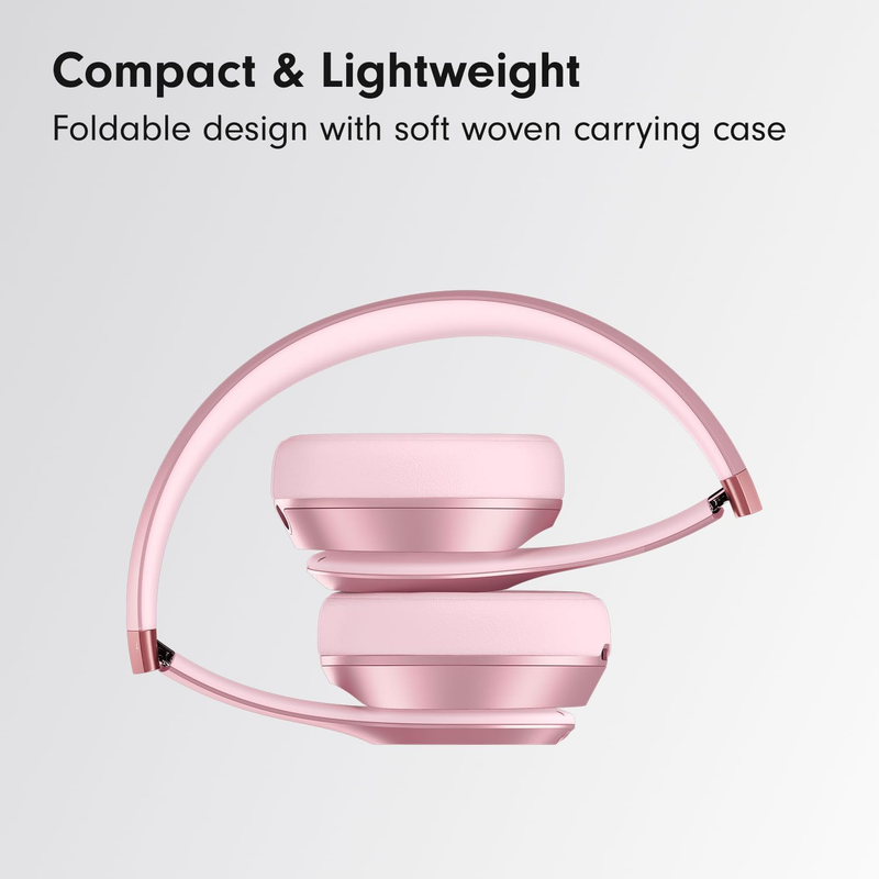 Solo 4 Wireless Bluetooth On Ear Headphones 50Hr Battery Metallic Pink4