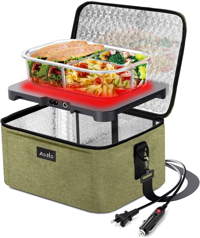Portable Electric Lunch Box Food Warmer 12V/24V/110V Car Oven Green10