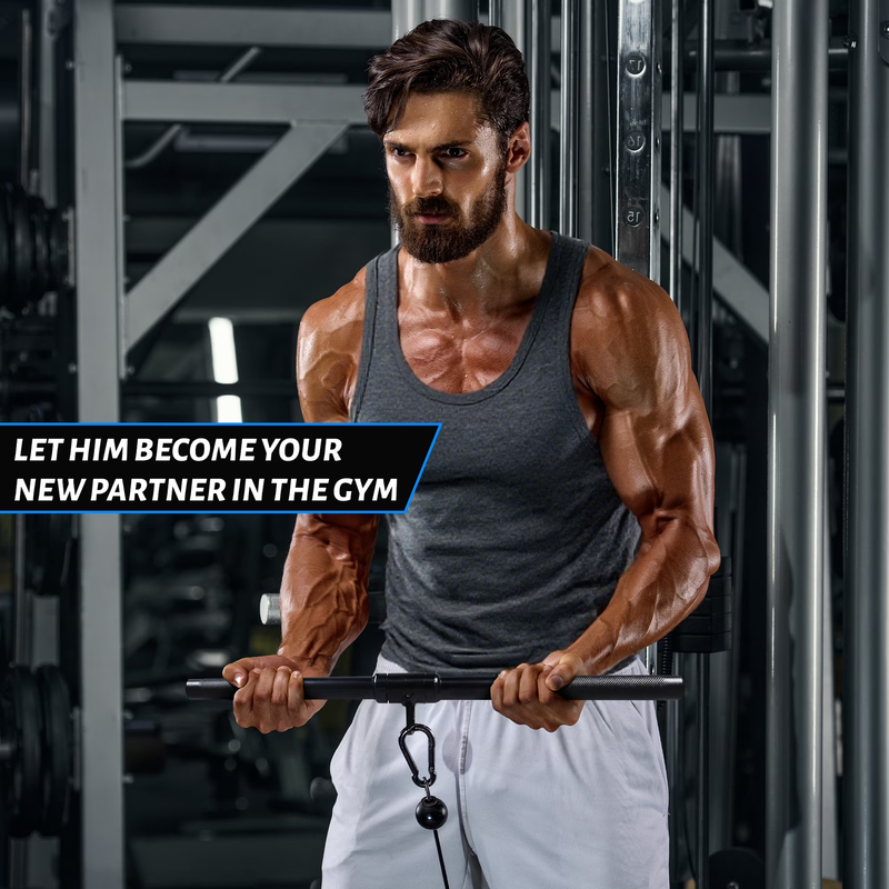 Tricep Cable Attachment Set Lat Pulldown V Bar Rope Gym Accessories5