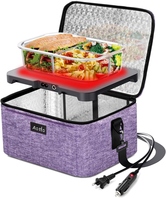 Portable Electric Lunch Box Food Warmer 12V/24V/110V Car Oven Purple11