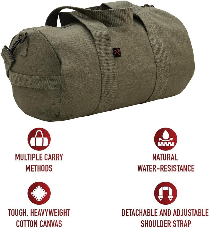 Heavy-Duty Canvas Shoulder Duffle Bag - Rugged Travel Gym Gear Equipment Bag7
