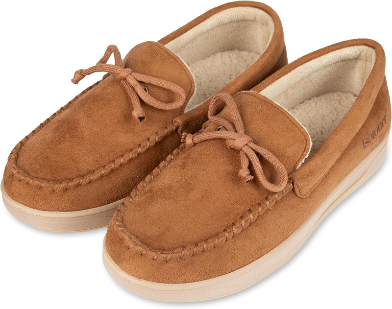 Men’s Microsuede Moccasin Slippers Memory Foam Slip On Indoor Outdoor2