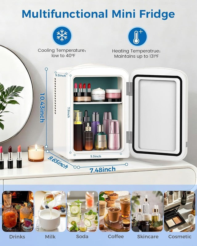 Mini Fridge for Bedroom, 4L/6 Cans Small Cosmetic Fridge for Skincare, Makeup, M1