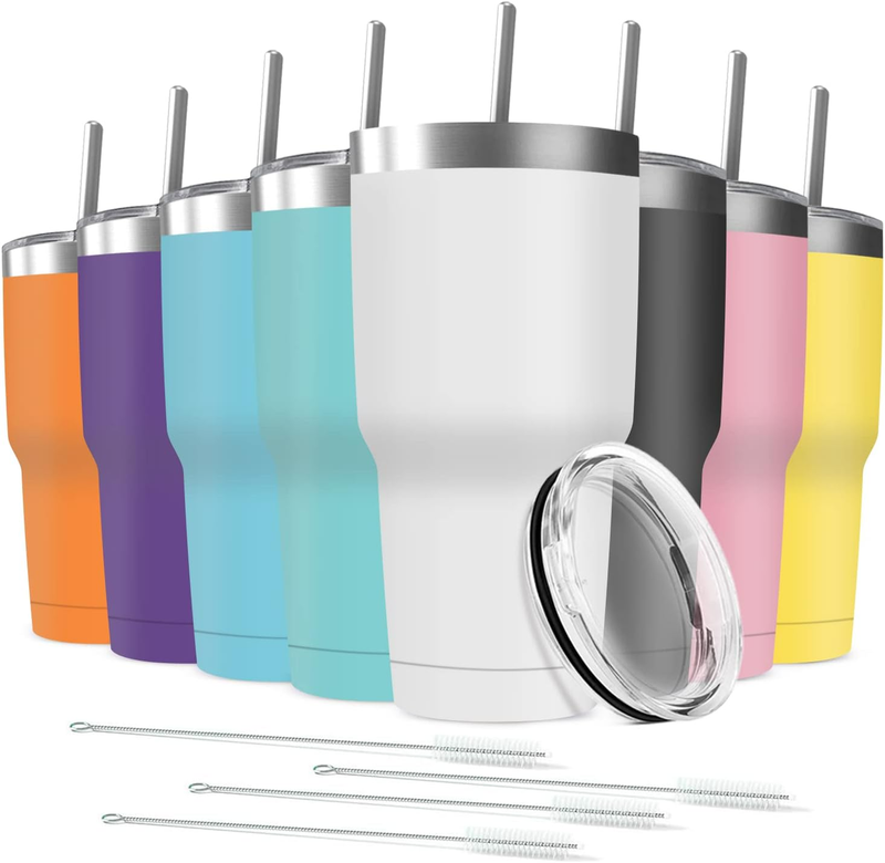 30oz Stainless Steel Tumbler 8 Pack Vacuum Insulated Travel Mug Black6