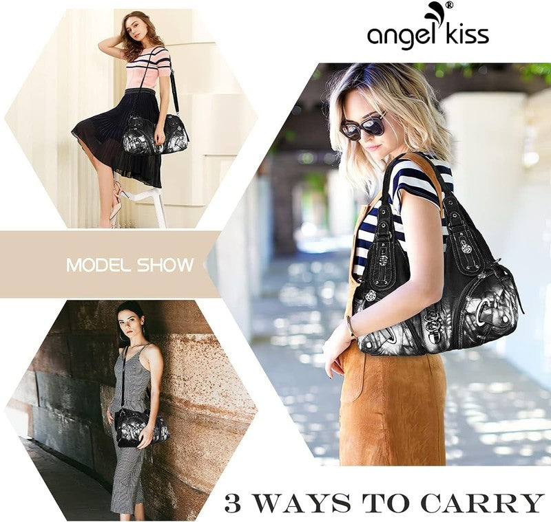 Angelkiss Women’s Large Hobo Satchel Shoulder Handbag Purse5