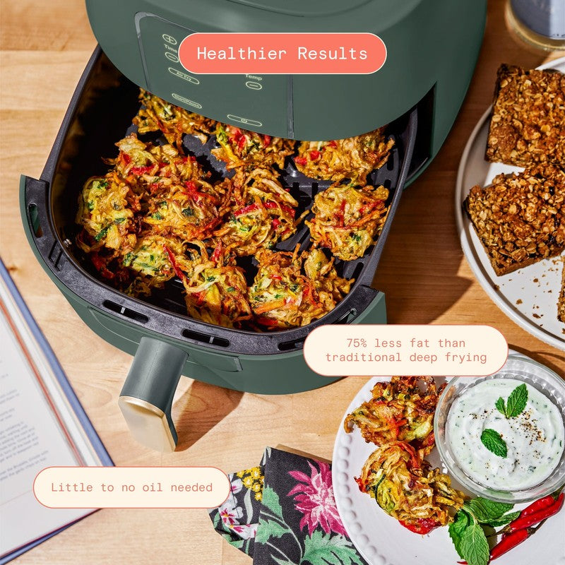 6 Qt Air Fryer w/ Turbocrisp Technology Evergood Ceramic Nonstick Thyme Green6