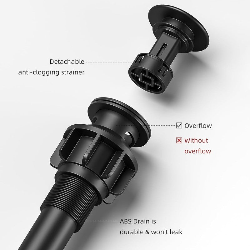 Bathroom Faucet Matte Black Modern Waterfall Bathroom Sink Faucet with Single Ha6