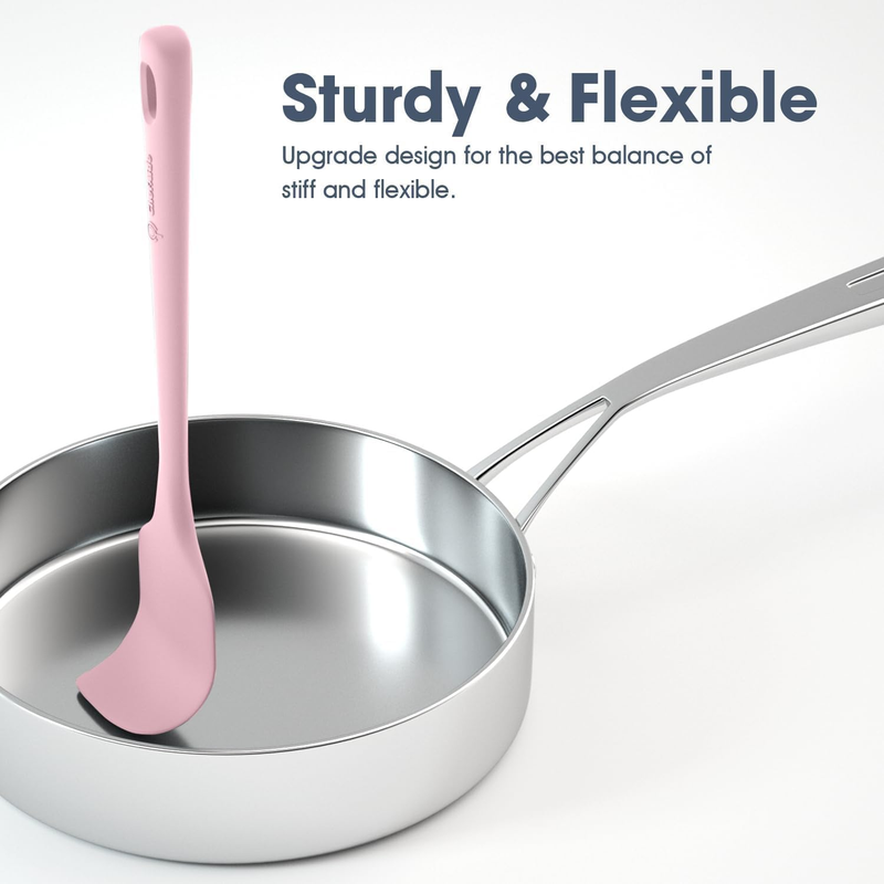 5 Piece Silicone Spatula Set Heat Resistant 600°F Nonstick Cookware4