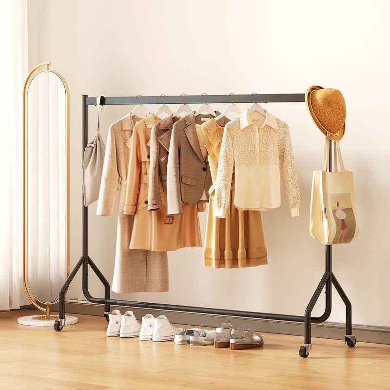 Heavy Duty Clothes Rack with Wheels Rolling Garment Rack 71"L x 18.4"W Black1