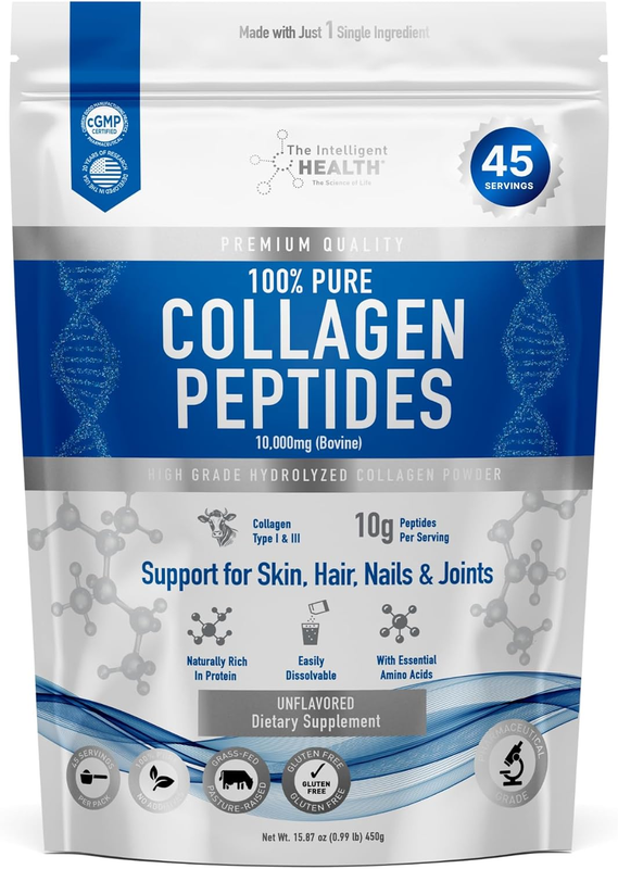Collagen Peptides Powder, Hydrolyzed Type I & III, Grass Fed, Unflavored0
