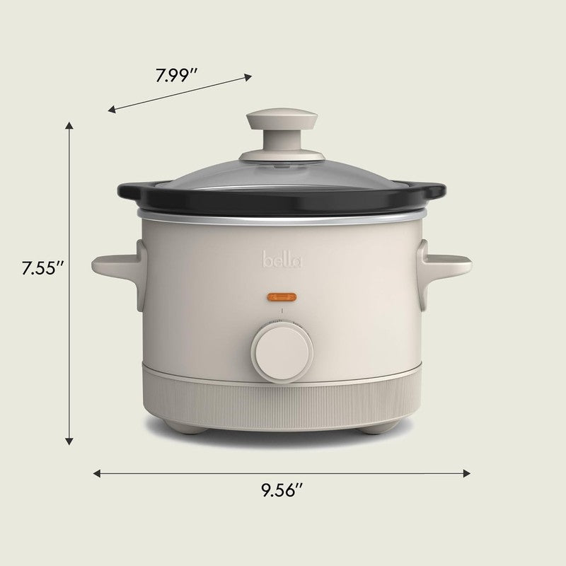 Bella 1.5Qt Slow Cooker, 3 Heat Manual, Nonstick Ceramic Pot, Glass Lid, Oatmilk7