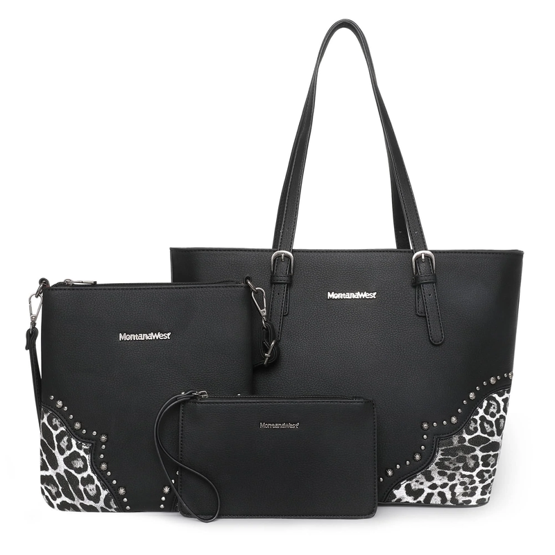 Purses for Women Tote Bag 3Pcs Set Leopard Print Satchel Handbags10