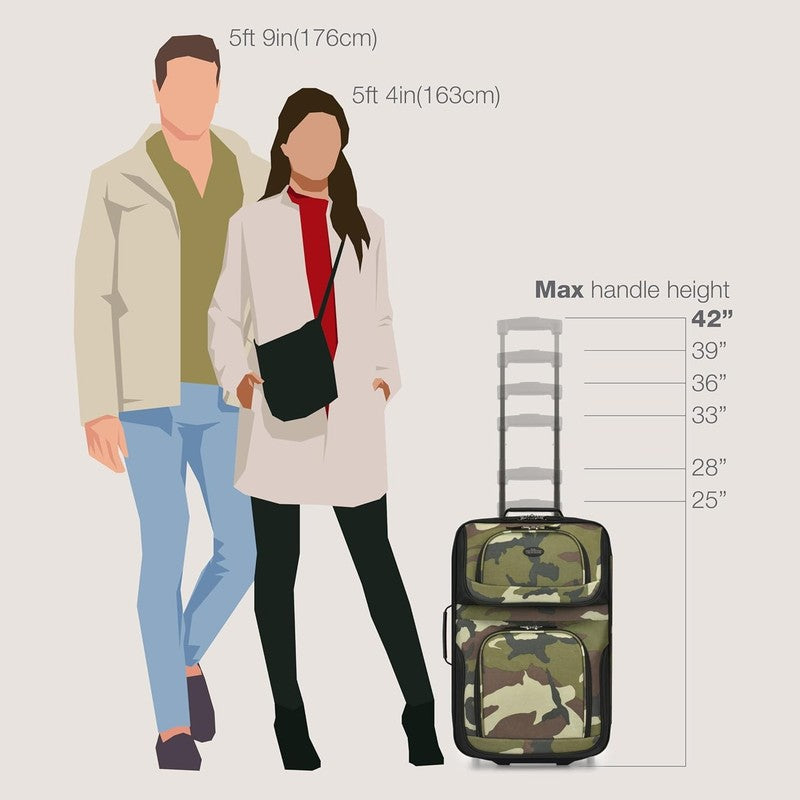 Rio Carry On Luggage, Lightweight Softside Suitcase Rolling 20" Carry on Luggage5