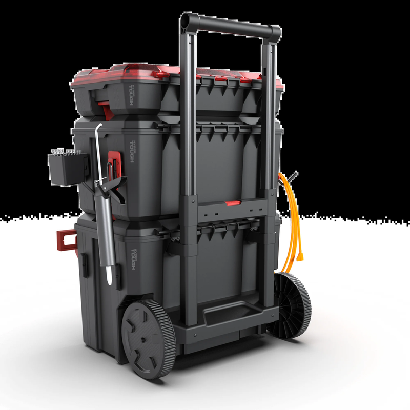 Hyper Stack Heavy Duty 3 Piece Modular Rolling Toolbox System, Black9
