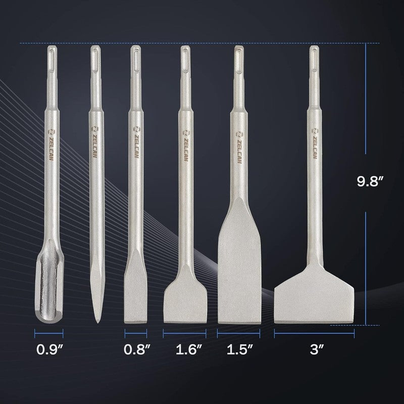 SDS Plus Chisel Set, 6Pc Masonry & Tile Drill Bits for Home Improvement4
