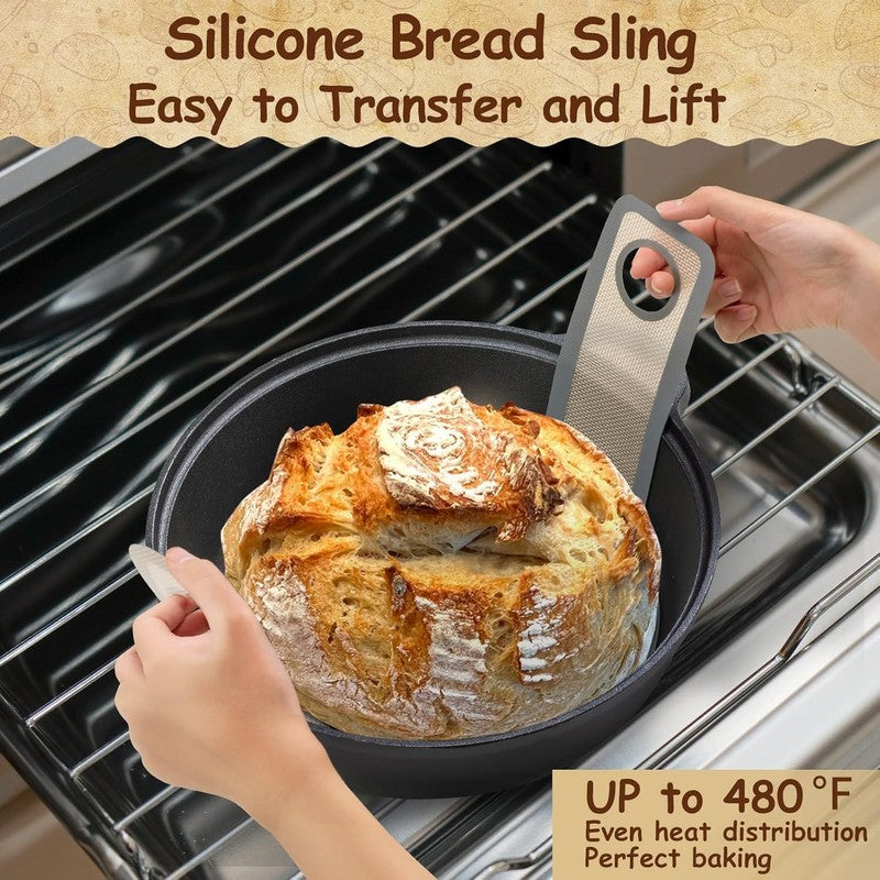 Sourdough Starter Kit w/ 40oz Jar, 9" Round & 10" Oval Banneton Baskets, Sling4