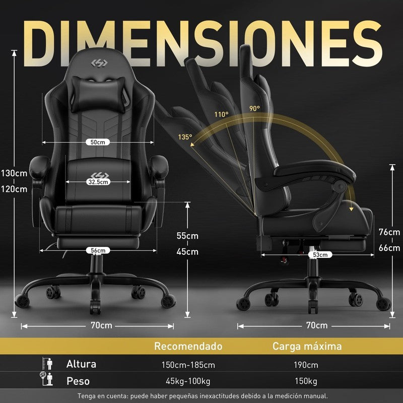 Gaming Chair with Pocket Spring Cushion, Gamer Chair with Lumbar Massage, Gaming4