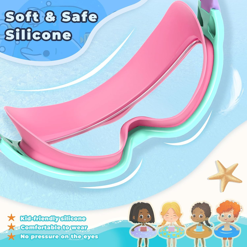 2 Pack Youth Swim Goggles Boys Girls Anti Fog UV Pool Swim Gear3