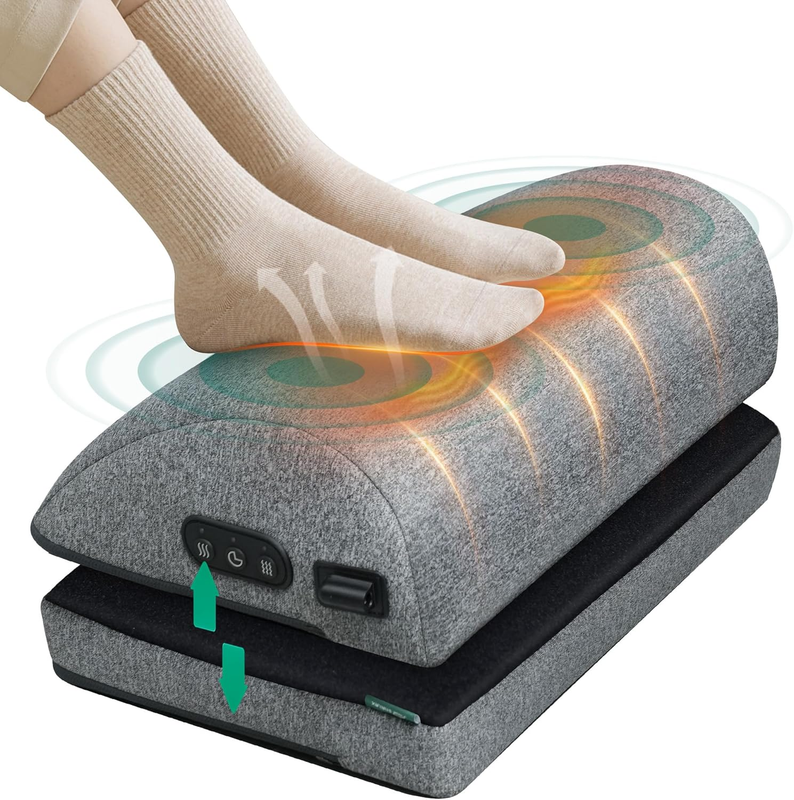 Heated Foot Rest under Desk at Work, Desk Foot Stool with Heat & Vibration Massa9