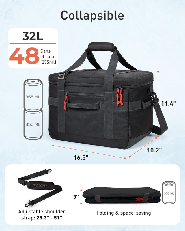 Soft Sided Cooler Bag Insulated 48-60 Cans Large Collapsible Leakproof3