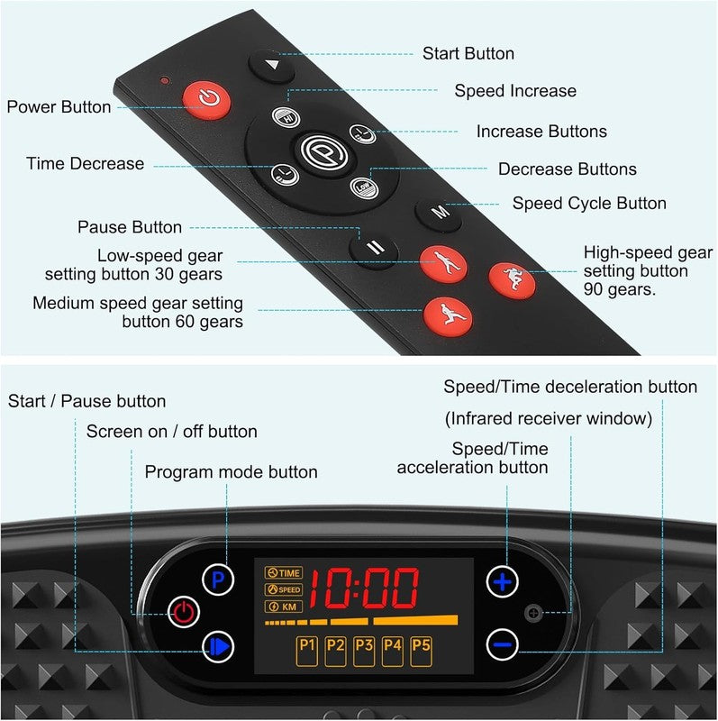 Vibration Plate Exercise Machine 450lb Whole Body Workout w/ Bands6