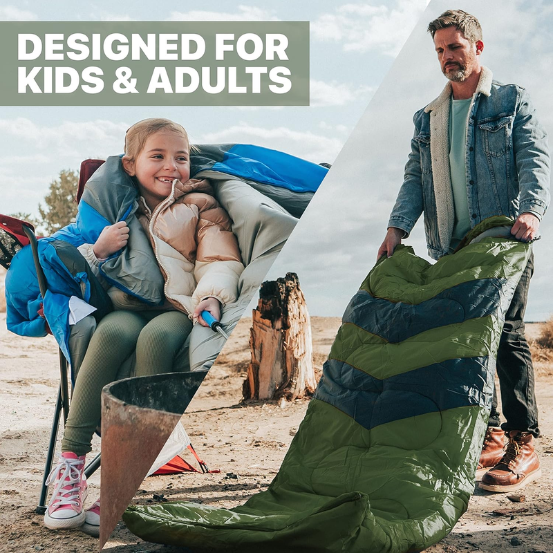 Sleeping Bag Cold Weather Adults Kids Lightweight Compact Camping Warm Gear5