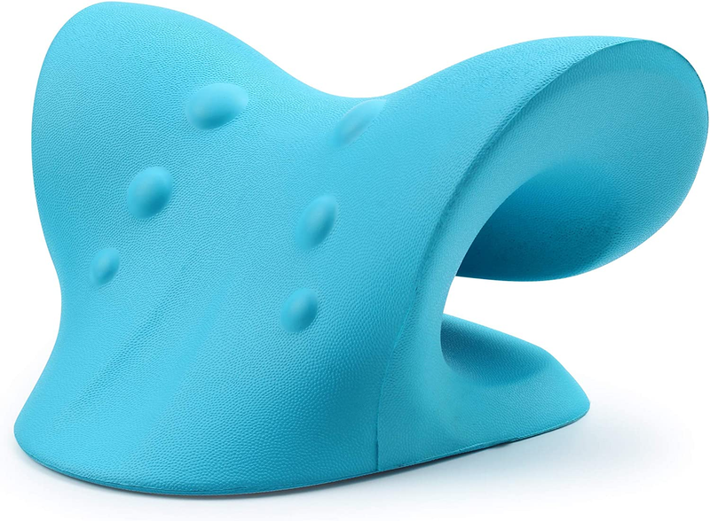 Neck Shoulder Relaxer Cervical Traction Device TMJ Pain Relief Blue1