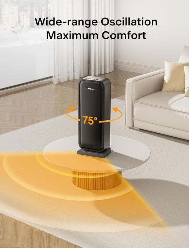 1500W Electric Space Heater for Indoor Use with Thermostat, Oscillation and Remo3