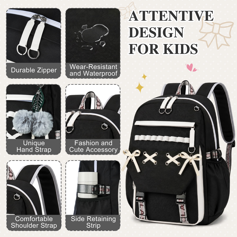 School Backpack for Teens Middle School Bookbag Students Lightweight Durable Cas3