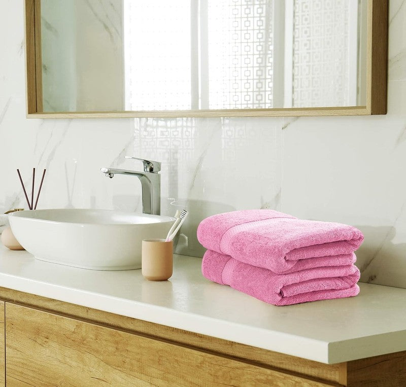 8 Piece Towel Set Pink 100% Cotton 600 GSM Bath Hand Wash Towels Absorbent5