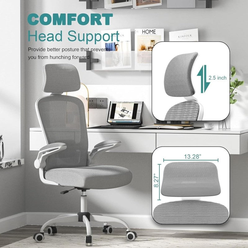 Office Chair, High Back Ergonomic Desk Chair with Adjustable Lumbar Support and 4