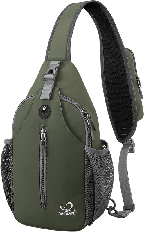 Dark Green Crossbody Sling Backpack Travel Hiking Chest Bag Daypack8