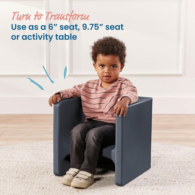 Tri Me 3 In 1 Cube Chair, Kids Furniture, Dark Grey3
