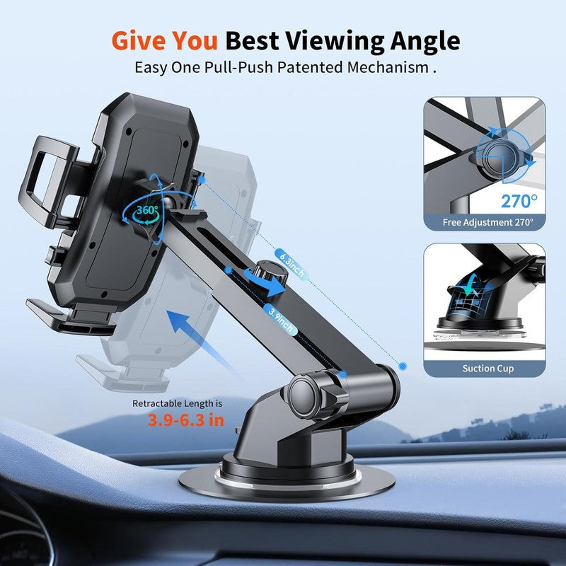 3 in 1 Car Phone Holder Mount, Strong Vent Windshield for Phone Samsung Android4