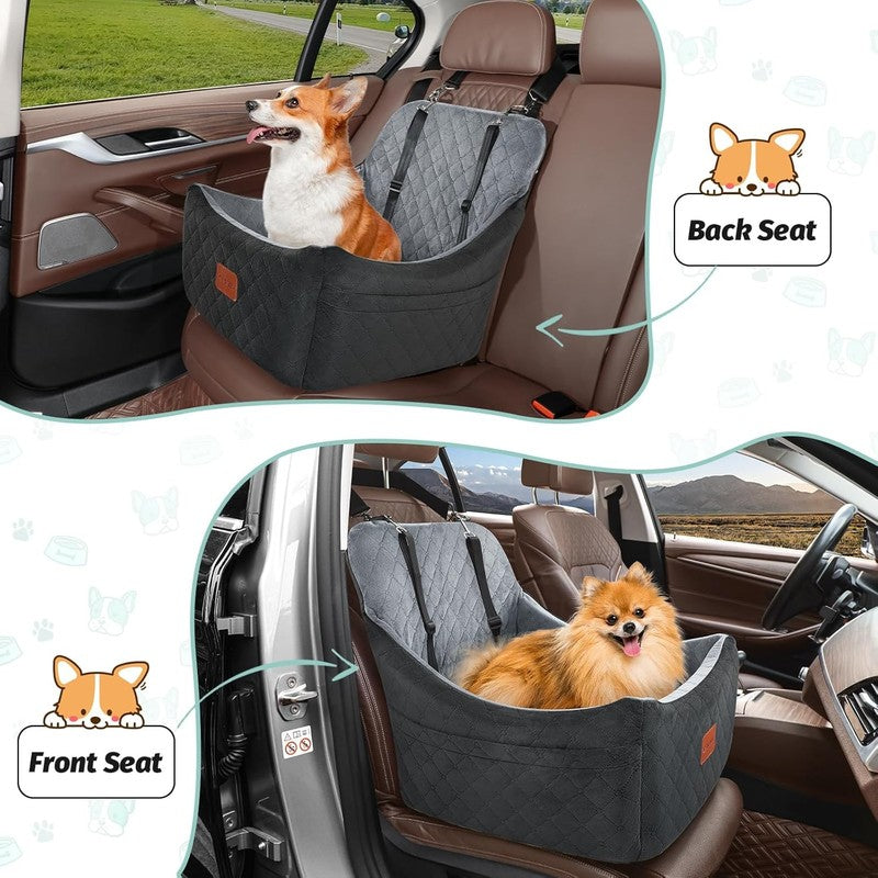 Dog Car Seat up to 35lbs Washable Memory Foam Anti Slip Black/Grey Medium5