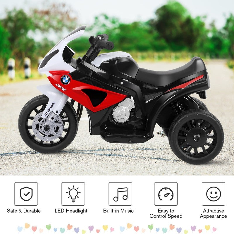 6V Licensed Kids Electric 3-Wheel Motorcycle Ride-On Red with Music & Light4