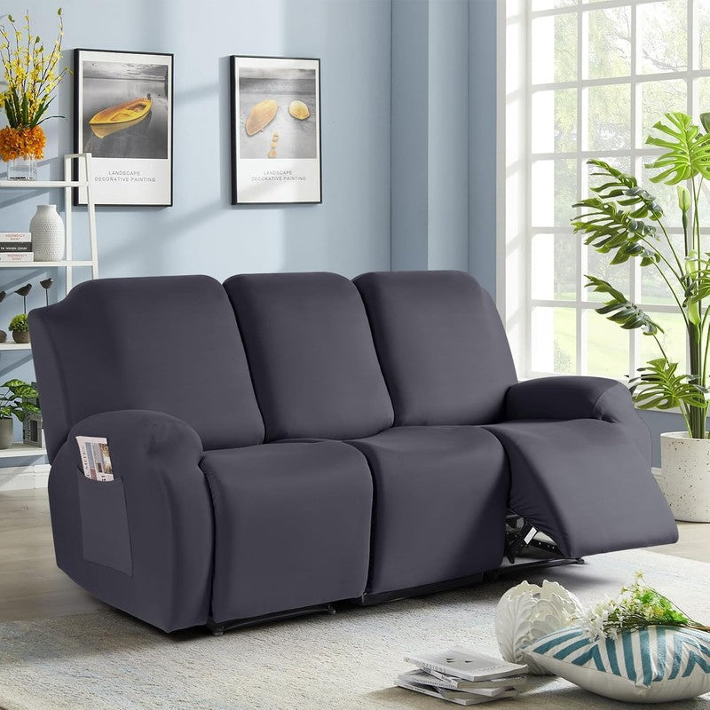 Recliner Sofa Slipcover, 3 Pieces Polyester Fabric Stretch Sofa Covers for 3 Sea6