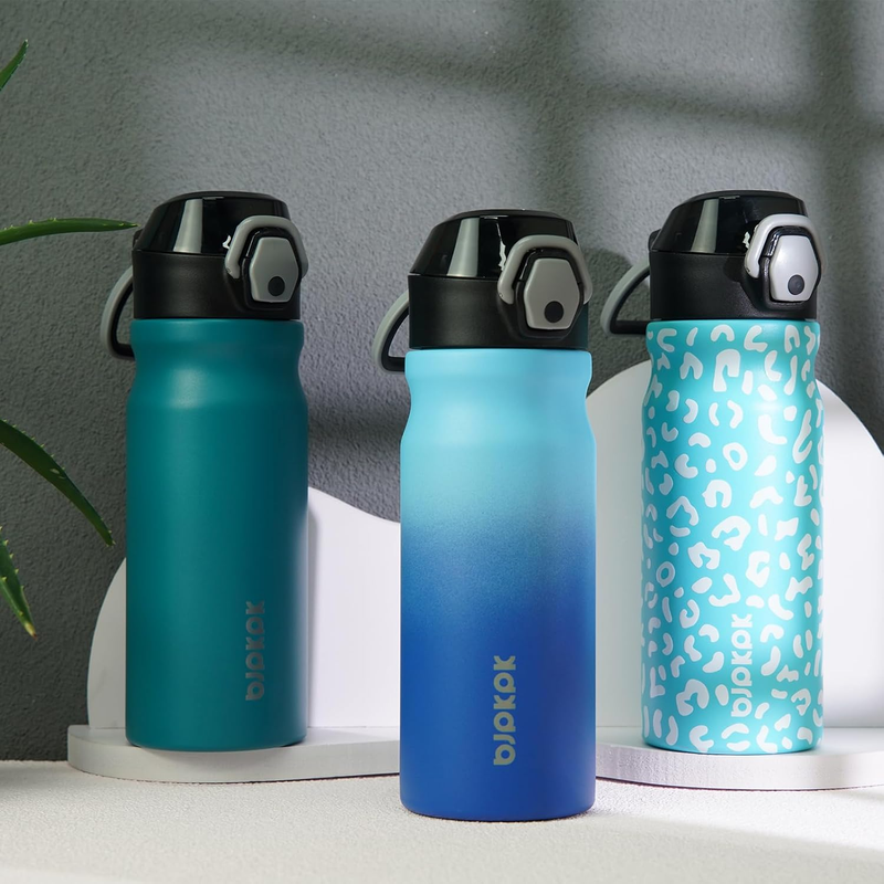 18oz Insulated Water Bottle Stainless Steel Straw Leakproof Sky Blue4