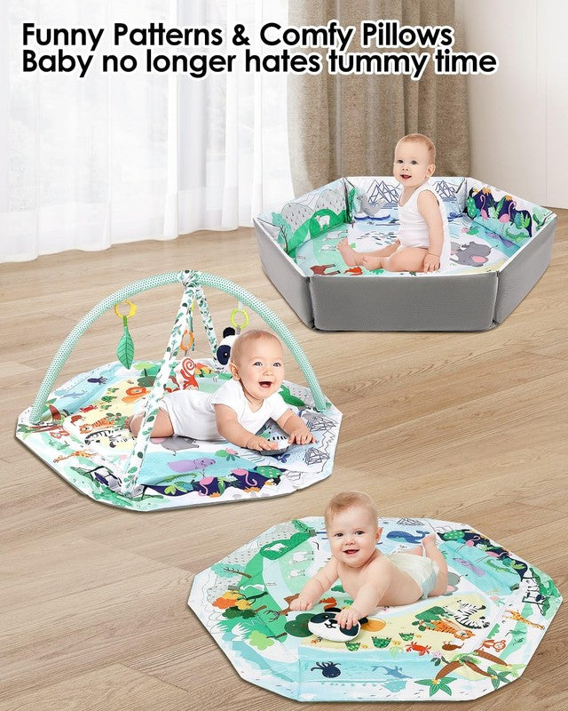 4 in 1 Baby Activity Play Mat w/ 6 Toys Ball Pit 18 Balls5