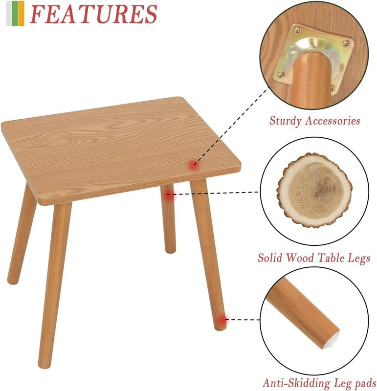 Mid-Century Modern Small Side Table End Table Brown Wood Nightstand3