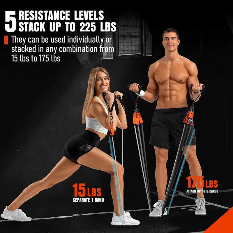 175lb Resistance Bands w/ Handles Door Anchor Ankle Straps Home Gym Workout4