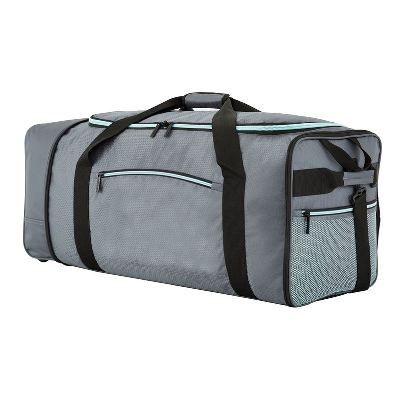 Large 32in Wheeled Duffel Travel Bag Foldable Gray0