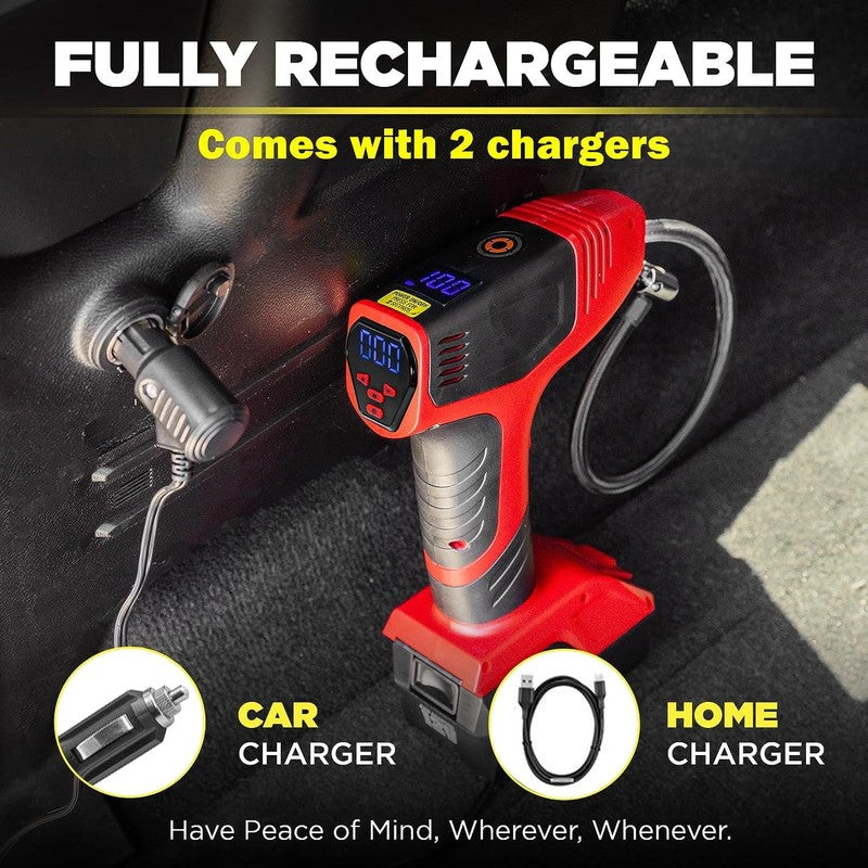 150 PSI Tire Inflator  Portable Electric Air Compressor for Car Bike, LED, 12V 3
