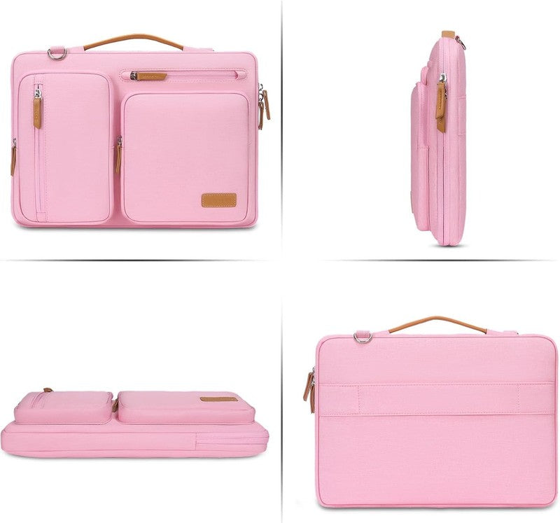15.6 Inch Laptop Shoulder Bag 360 Protective Messenger 4 Zipper Pockets4