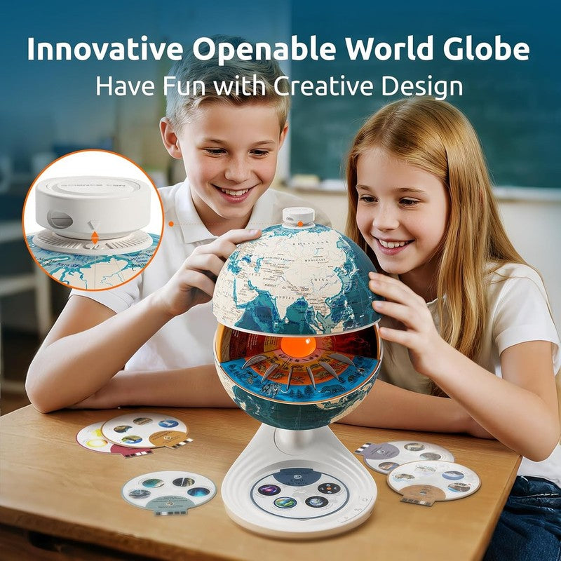 8in Interactive Talking Globe for Kids Bilingual STEM Quiz Toy Ages 6+2