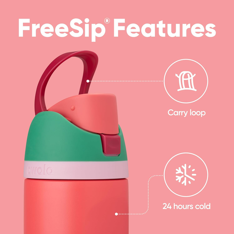 Owala FreeSip 32oz Stainless Steel Water Bottle Straw Insulated Strawberry2