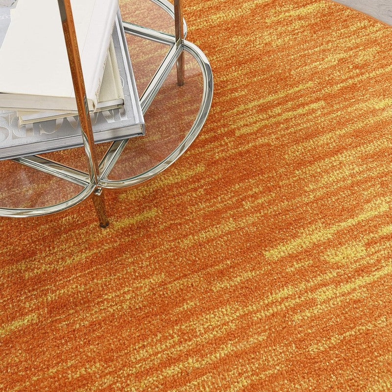 Essentials Indoor/Outdoor Sunburst 4' X round Area Rug, Easy Cleaning, Non Shedd1