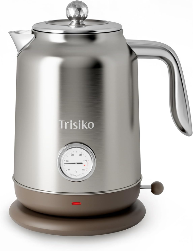 Electric Kettle 1.7L 1200W Thermometer Stainless Steel Auto Shut Off Chrome10