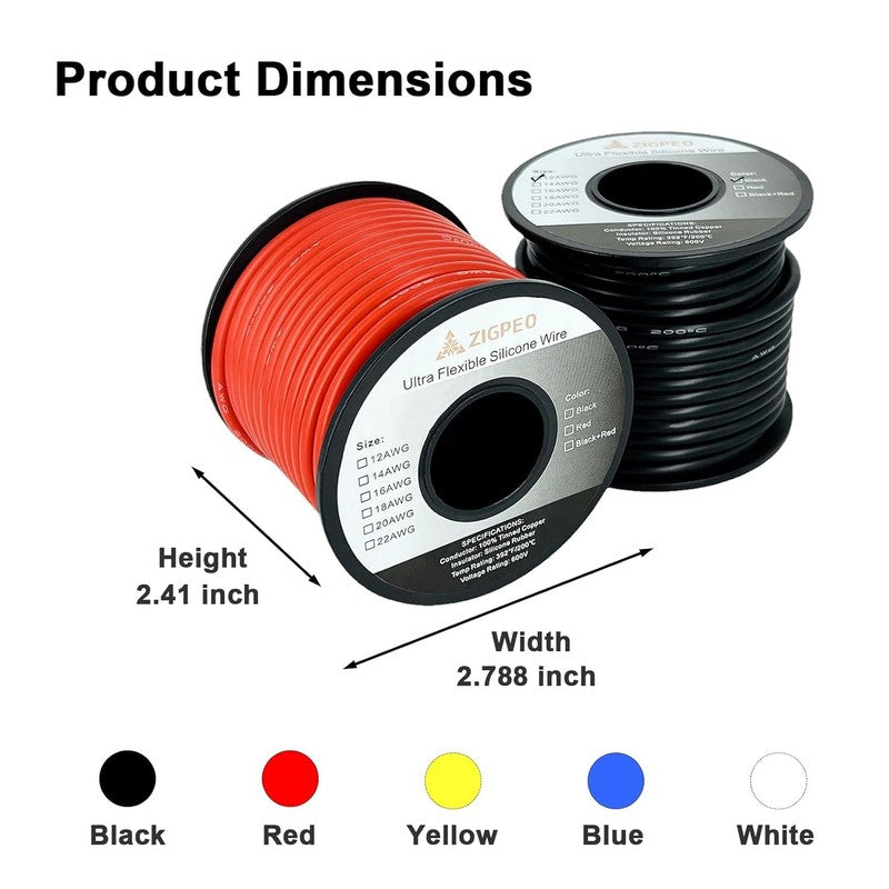 16 AWG Silicone Wire 100FT - Flexible Tinned Copper for RC & Automotive Use6