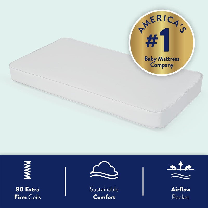 Pediatric 800 Crib Toddler Mattress Extra Firm 80 Coil Ultra Deluxe White8